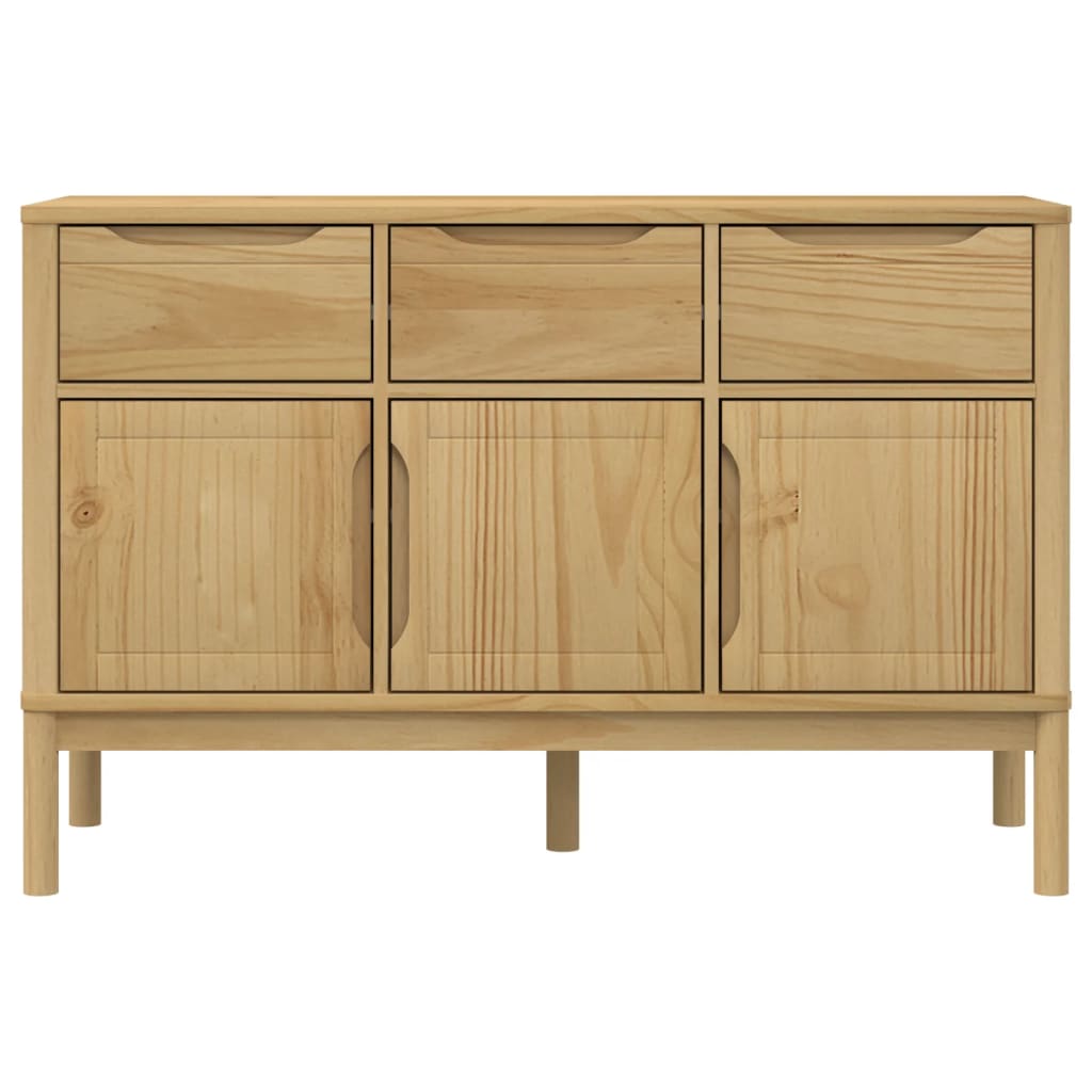 FLORO Sideboard Wax Brown 114 x 43 x 74 cm Solid Pine Wood