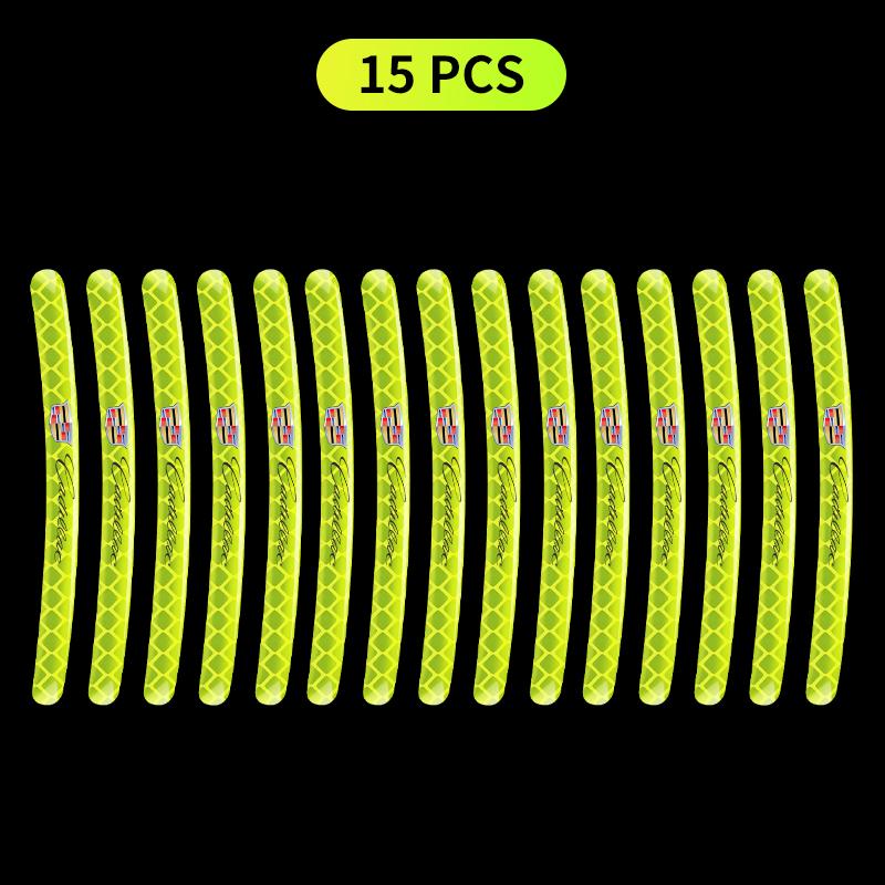 ATF1 Car Wheel Fluorescent Sticker Hub Sticker Reflective Warning for Cadillac ATS BLS CT4 CT5 CTS EXT ESCALADE SRX XT4 SLR XTS