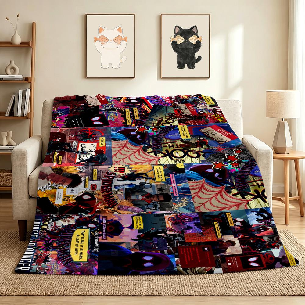 Spiderman Comics Flannel Blanket Throw Blanket Soft Warm Sofa Bed Camping Home Decor Unique Christmas Gift C9211838