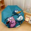 Courage the Cowardly Dog Windproof Auto 8 Rib Folding Umbrella Portable Outdoor Parasol