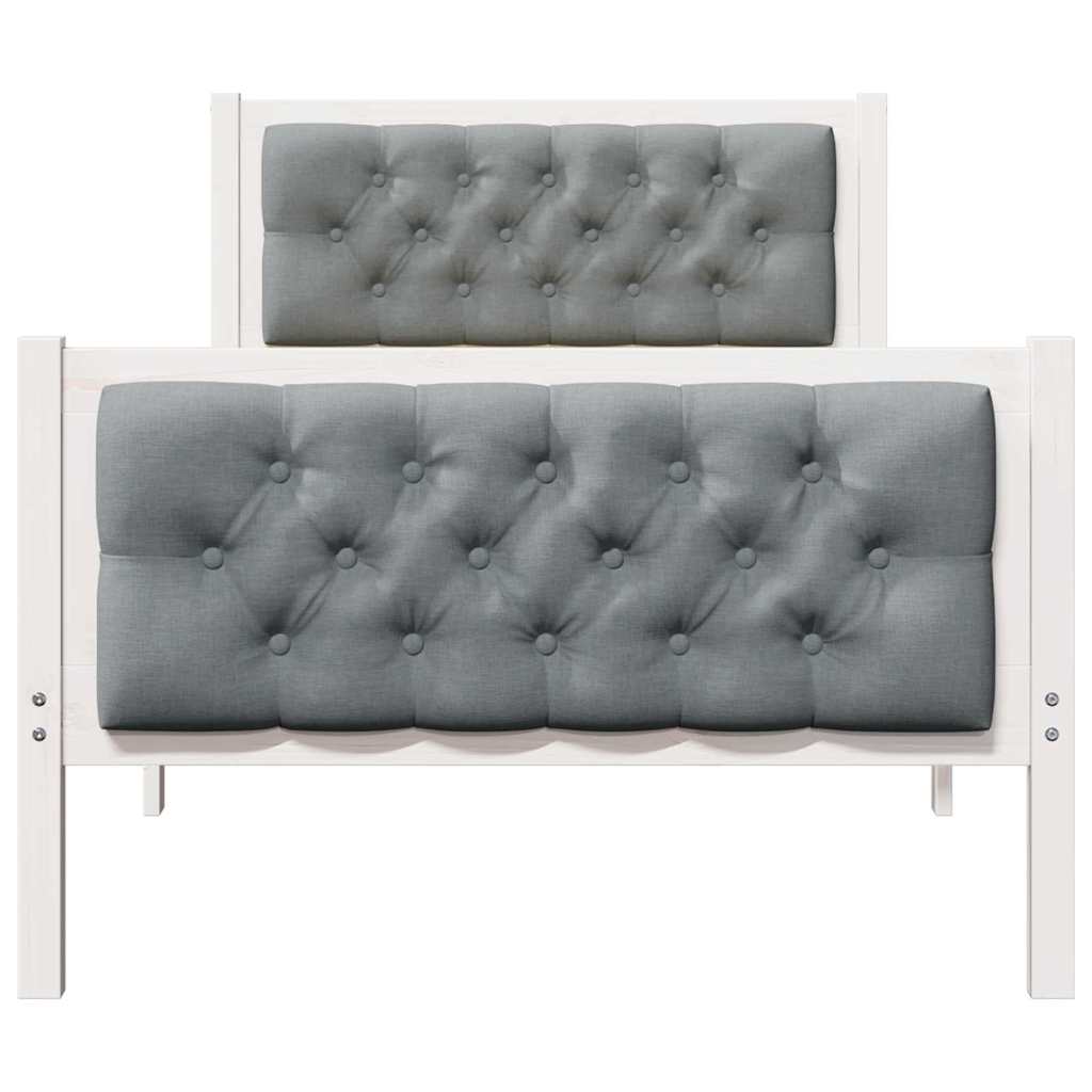 Bed Frame Light Grey 90 x 200 cm Solid Pine Wood