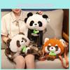 Panda Plush Toy Cartoon Child Bedroom Decoration Scene Doll Backpack Raccoon