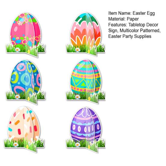 6 шт. пасхальных украшений для яиц, бумажные цветные яйца, настольный декор, стоящее яйцо, центральное украшение для пасхального ужина, вечеринки, весенних мероприятий, принадлежности