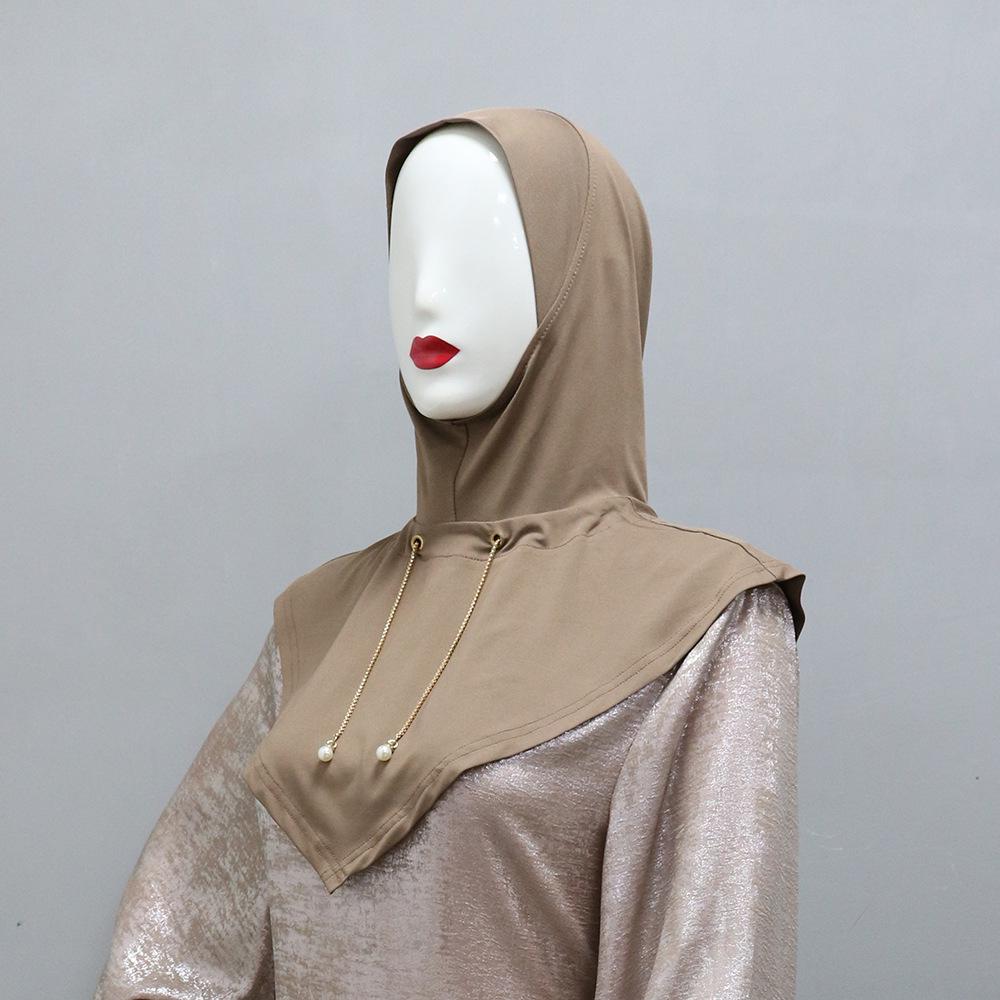 XQY500332 Ближневосточная металлическая цепочка со стразами, пуловерная шапка для женщин - Модный этнический головной платок