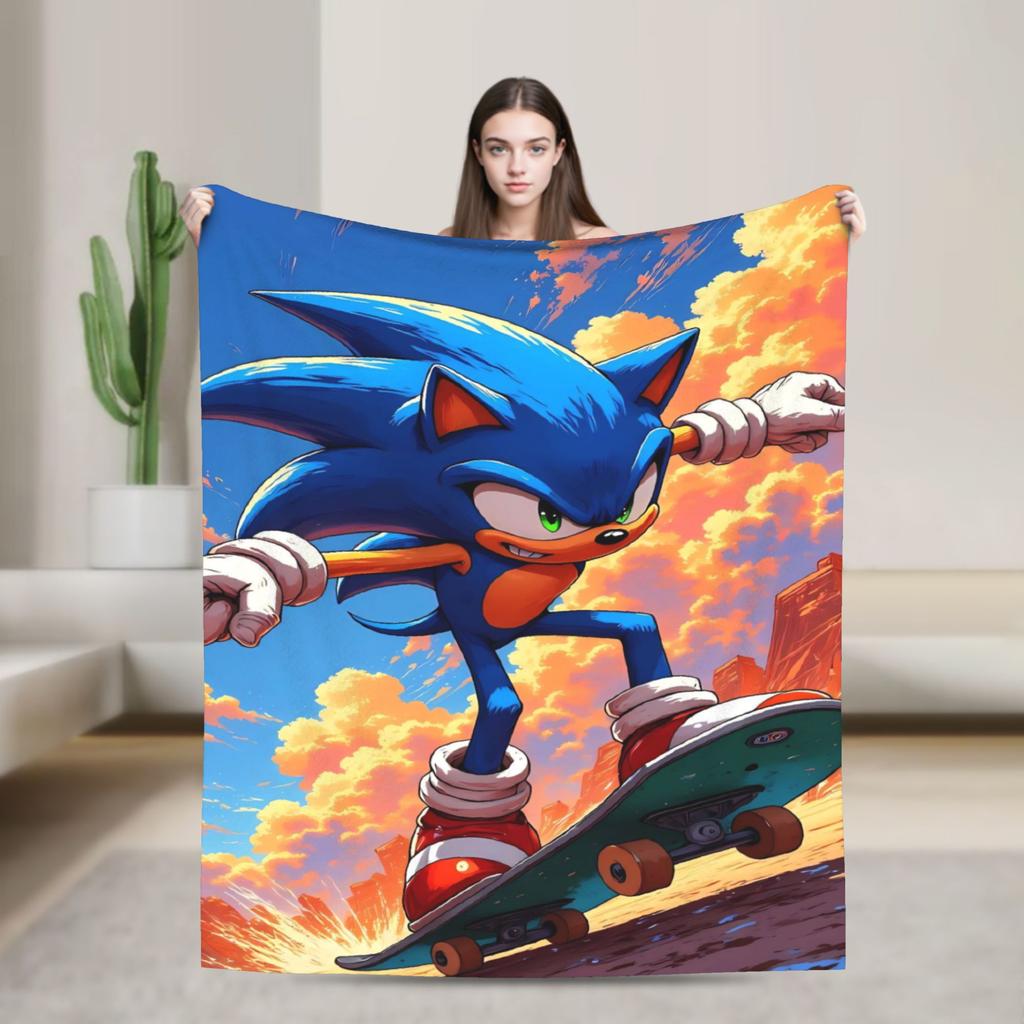 Sonices the H-Hedgehogs Blanket Soft Funny Plush Throw Blanket For Kids Adult Couch Chair Flannel Bedspread Bed Cover