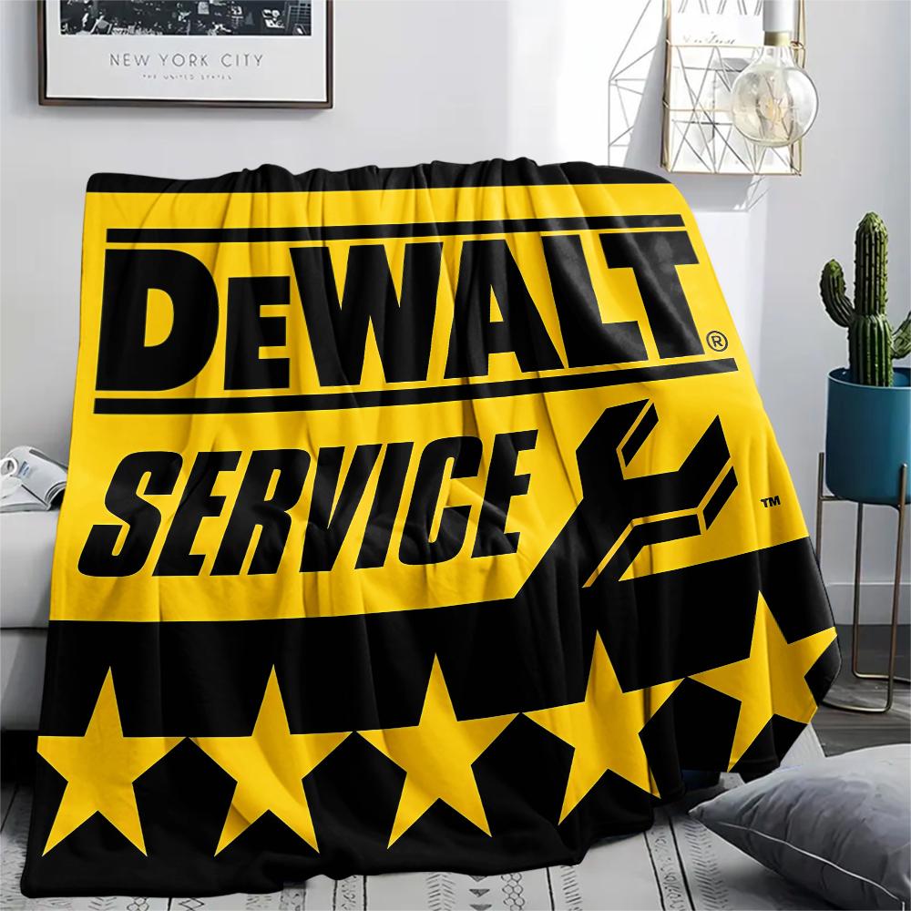 1 шт. Фланелевое одеяло с принтом Dewalt, Высококачественное, Для всех сезонов, Декор для дома, Тепло и уют, Идеально для рождественских подарков