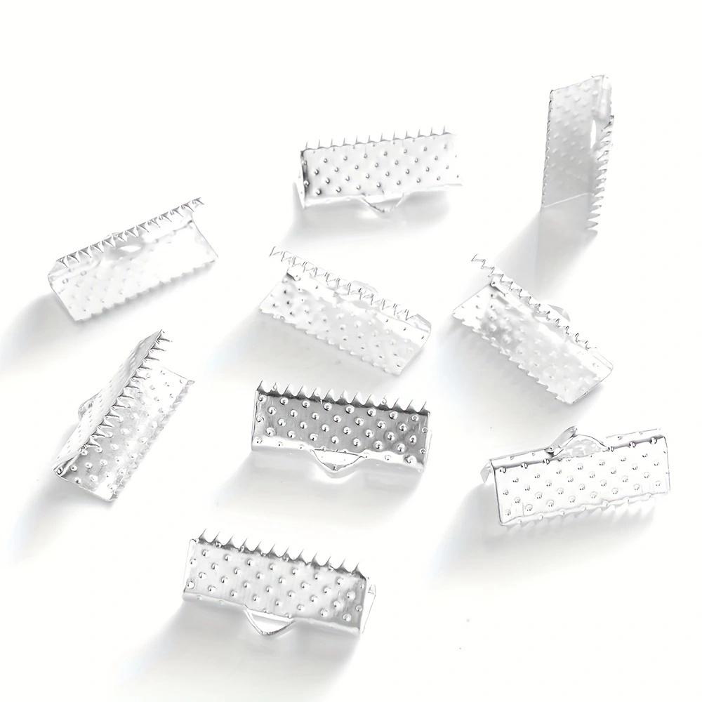 Набор из 30 металлических концевиков для лент, кожаных шнуров, обжимных наконечников с серебристой, золотистой и бронзовой отделкой