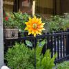 Garden Windmill Spinner Metal Sunflower Flower Model Decoration Outdoor Garden Courtyard Standing Lawn Flower Climbing Support