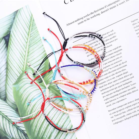 Богемный женский красочный многослойный браслет из бисера ручной работы, тканый ювелирный подарок