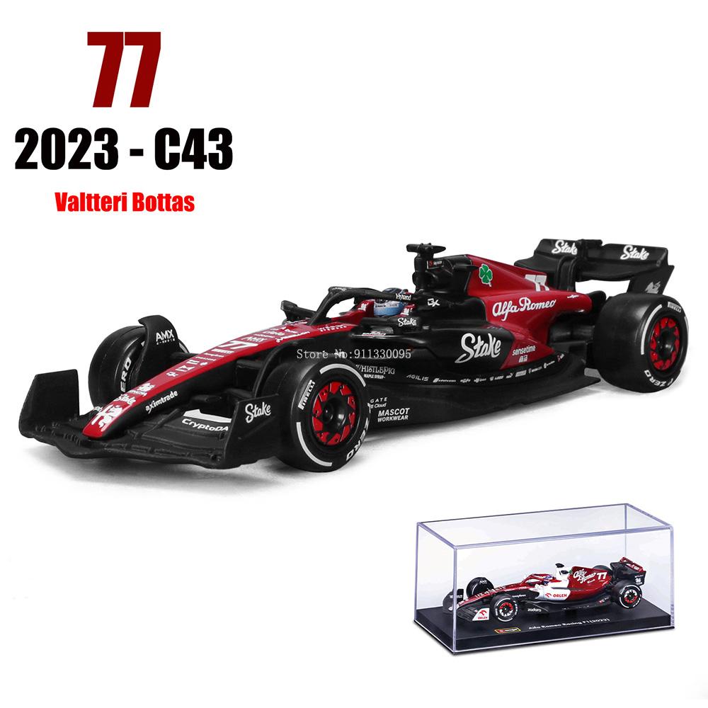 Bburago 1:43 F1 2023 24# Zhou Guanyu Alfa Romeo F1 Team Stake C43 77# Valtteri Bottas Alloy Car Die Cast Car Model Competition zl2