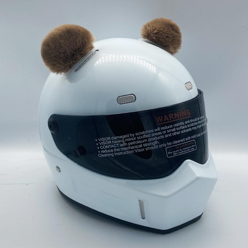 2 шт. креативный милый мотоциклетный шлем плюшевые медвежьи уши мотокроссовый шлем декоративная наклейка аксессуары косплей без шлема