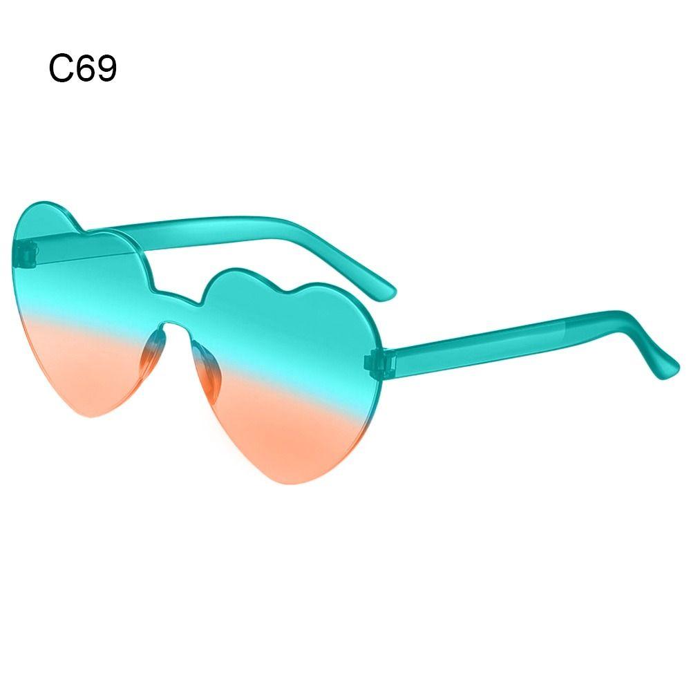 Adults Gradient Lenses Colorful Heart Glasses Shades Party Sun Glasses Heart-shaped Sunglasses