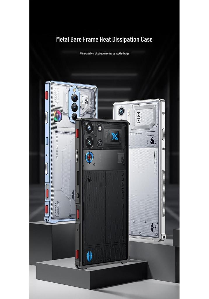 Чехол для телефона RedMagic 8spro/8spro+ с металлическим каркасом и отводом тепла, с пряжкой в виде морского конька.