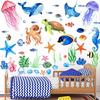 Ocean Creatures Glow in The Dark Wall Stickers Home Decor Luminous Fluorescent Sea Animals Decals for Baby Kids Room Decorations