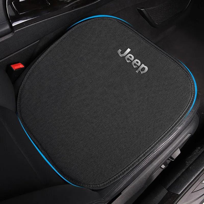 Для автомобиля Jeep Чехол на сиденье Дышащая льняная ткань Мягкая амортизация Для Jeep Grand Cherokee Wrangler JK Gladiator Compass
