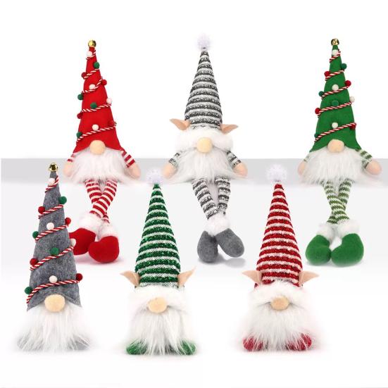 Светящийся Рождественский Гном Ручной Работы Плюшевый Скандинавский Шведский Томте Светящийся Санта Эльф Игрушка для Зимнего Настольного Декора Многоярусного Подноса Внутренний Рождественский Декор