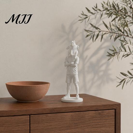 3D-печатное настольное украшение, статуэтка человека с головой жареной курицы, креативное настольное украшение, уникальная арт-скульптура, минималистичная современная фигурка для