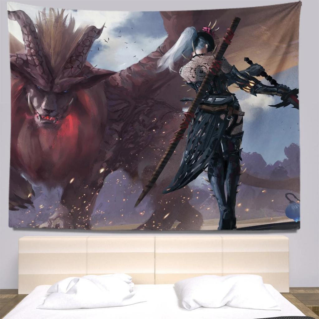 Декоративный гобелен в стиле иллюстрации персонажа из мультфильма для украшения стен дома, офиса, гостиной, гобелен