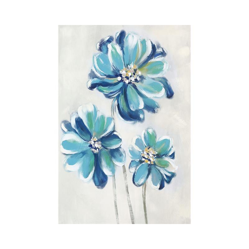 Картина на холсте для гостиной, фермерский дом, винтажные синие цветы, настенный декор для спальни, ванной комнаты, печать на холсте