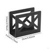 Black Metal Desktop Mail Holder with Cutout Envelope Design, Home Office Desk Letter Organizer