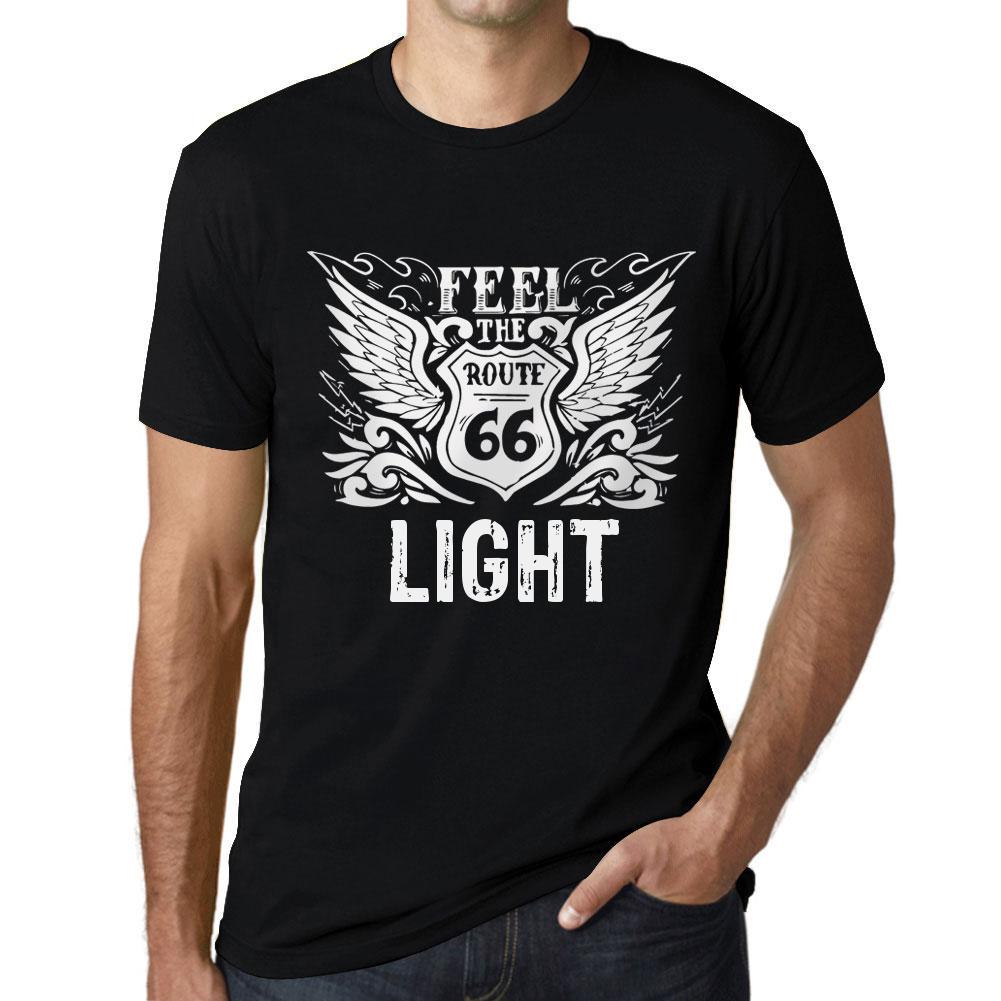 Men’s Vintage Tee Shirt Graphic T Shirt Feel The Light Deep Black White Text