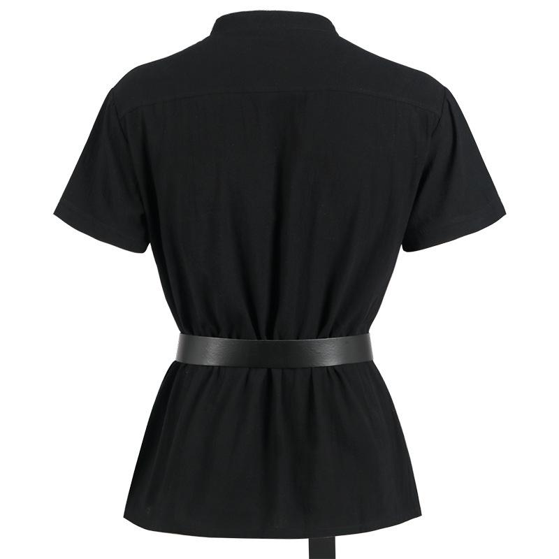 Мужская готическая рубашка с коротким рукавом и бинтами в стиле воина средневековья