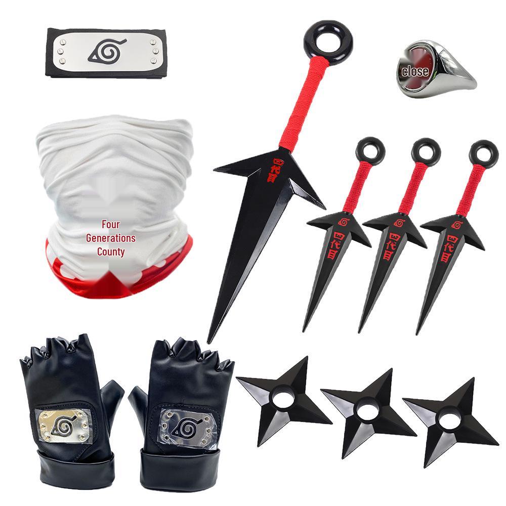 Доступный: Маска Какаши, Кунаи и сюрикены Наруто, Набор повязки Конохи