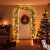 9 футов Рождественская гирлянда с огнями 50 светодиодных огней 8 режимов Светящаяся искусственная сосновая гирлянда с сосновыми шишками, красными ягодами для каминной полки, камина, для помещения