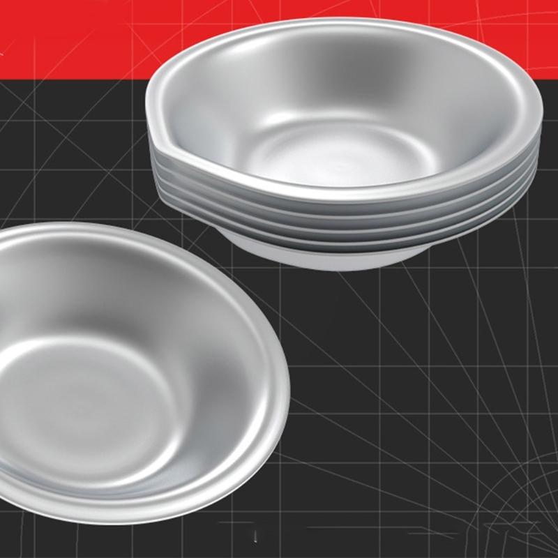 Pack Of 6 Small Round Stainless Steel Paint Mixing Trays for Watercolour & Art Projects, Enthusiasts Home And Studio Use