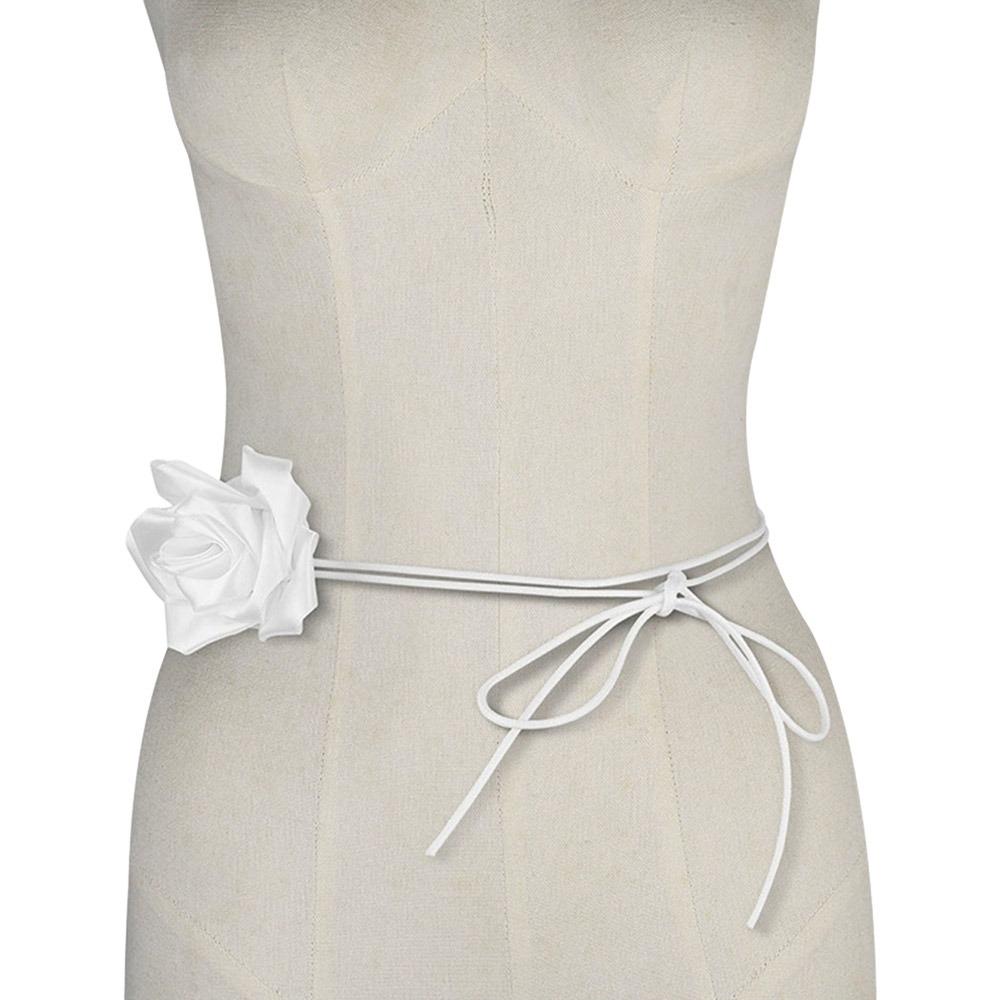 Мода Ретро Художественный Роза Цветок Веревочные Пояса Декоративные DIY Атласная Поясная Цепочка Пояс Плетеный Завязывающийся Для Юбок Джинсов Платья Одежды
