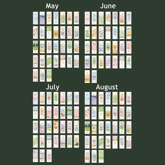 2026 Масляная пастель Настольный календарь Ежедневник Маркер событий Настольный календарь Декоративный Календарь на спирали для дома, офиса, школы