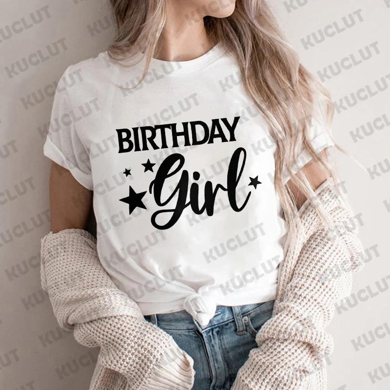 Папа, мама, сестра, брат именинницы, вечеринка, футболка, семейный наряд, одежда в стиле Харадзюку, топы унисекс, футболки с коротким рукавом