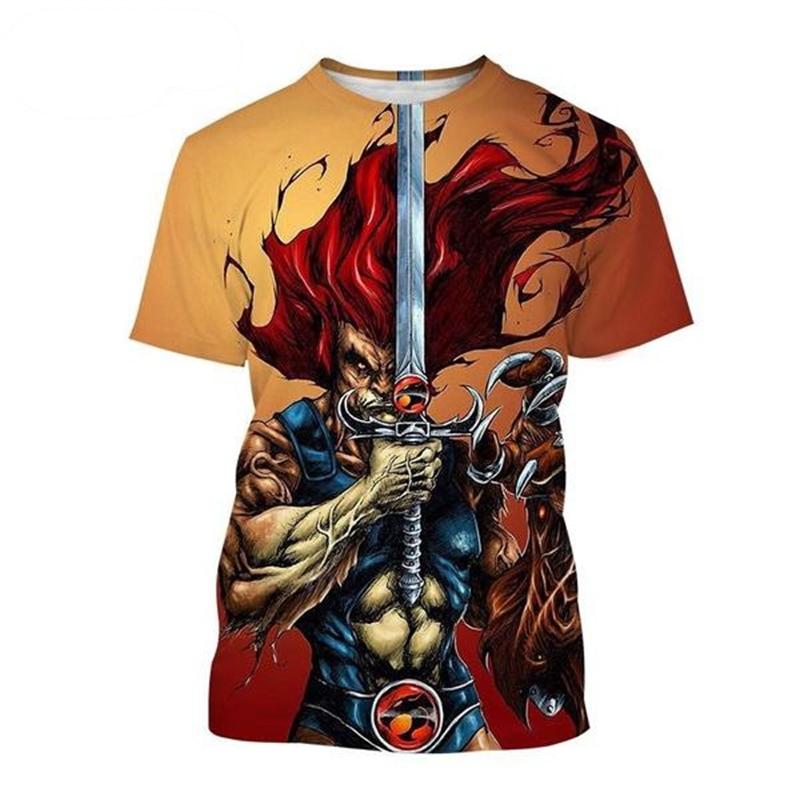 Футболки с аниме Thundercats 3D-принтом для мужчин и женщин, модные футболки с круглым вырезом и коротким рукавом, детские футболки, топы, мужская одежда