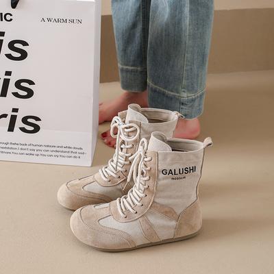 Модные ботильоны CRLAYDK в стиле ретро для женщин, на шнуровке, стильные повседневные кроссовки, женские, на низком каблуке, для ходьбы, для улицы, ботинки-комбаты, замшевая обувь