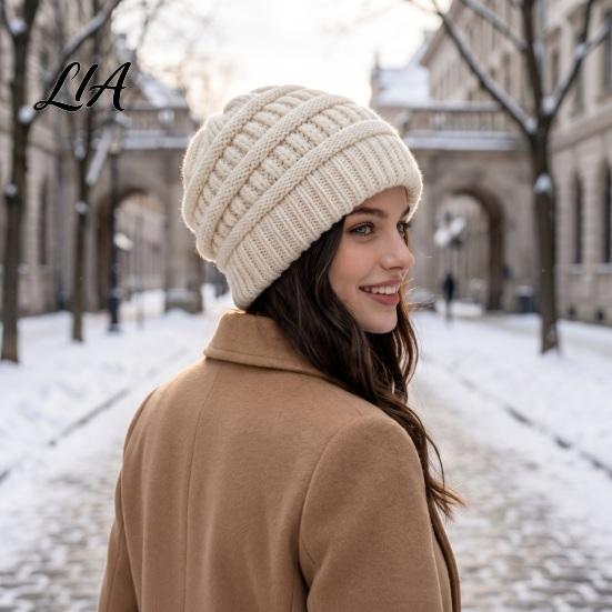 Winter Knit Beanies Slouchy Knitted Hat, Unisex Warm Beanies, Stretchy Soft Headwear for Men And Women Cozy Hat Cold Weather Cycling Skiing