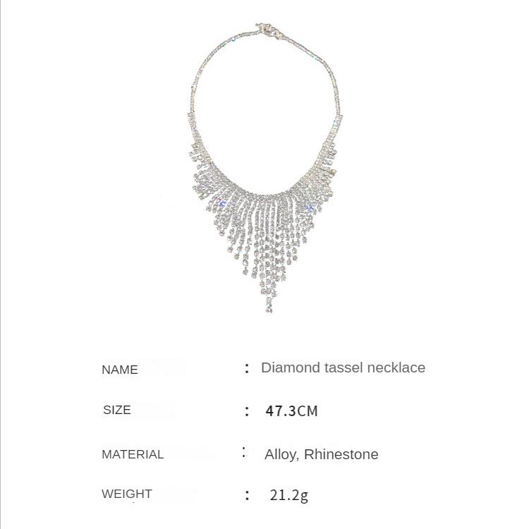Новая модная преувеличенная индивидуальная цепочка на шею, весеннее новое ожерелье с кисточками и бриллиантами, дизайнерское ожерелье для женщин