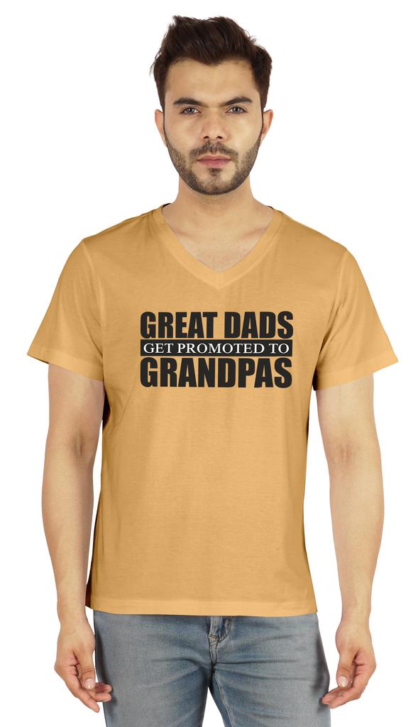 Inkmeso Мужская футболка для дедушки. Отличные папы получают повышение до дедушки. Футболка с надписью «Письмо» впервые