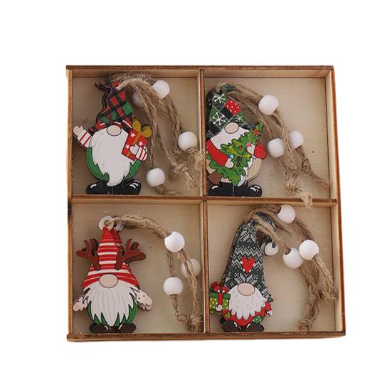 12 шт. Рождественские деревянные украшения, подвесные гномы, пряничные человечки, украшения для рождественской елки, подвеска для праздничного домашнего декора