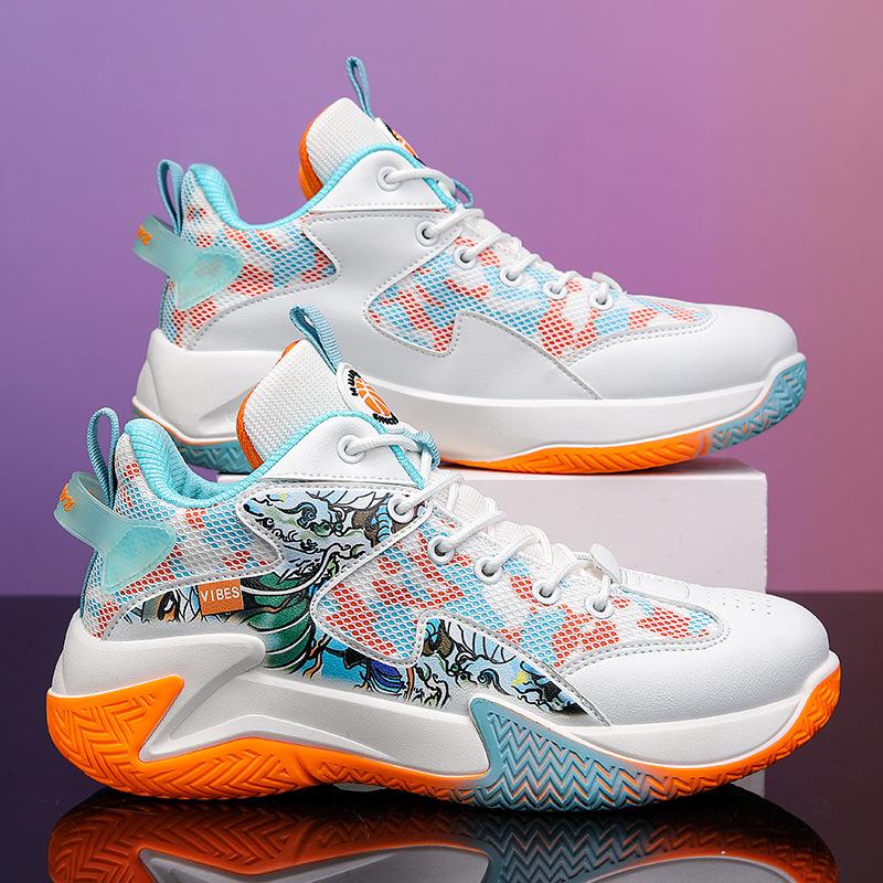 Баскетбольные кроссовки новые летние сетчатые дышащие кроссовки для реального боя амортизация, нескользящие и износостойкие повседневные спортивные туфли мужские