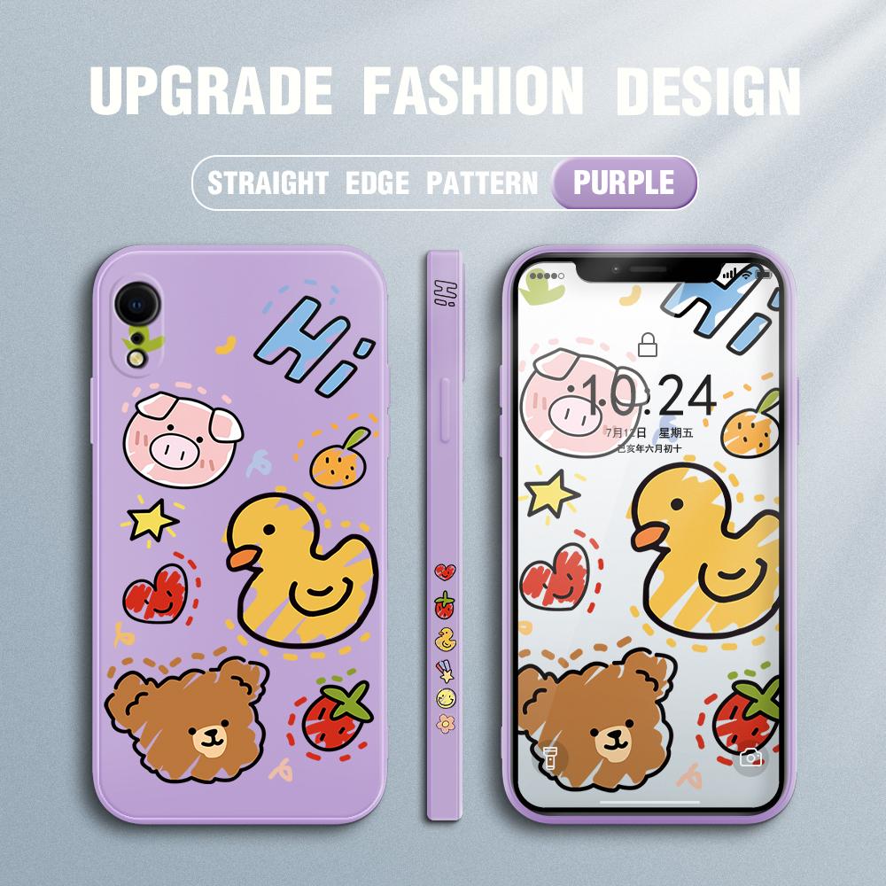 Милый милый чехол для телефона с изображением животных для Redmi Xiaomi POCO Note 10 Pro 9 9A 9T 10C 8 7 11 Lite 5G X3 M3 с квадратным краем, мягкая полная защита камеры, мягкий чехол из ТПУ