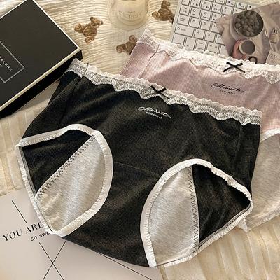 Плюс размер Женское кружевное утягивающее нижнее белье из чистого хлопка с эффектом дышащей кожи и промежности, не создающее шрамов