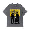 275 GSM Washed T-shirts 100% Cotton Jujutsu Kaisen V44 Gojo Geto Print Unisex Heavy Cotton T Shirt