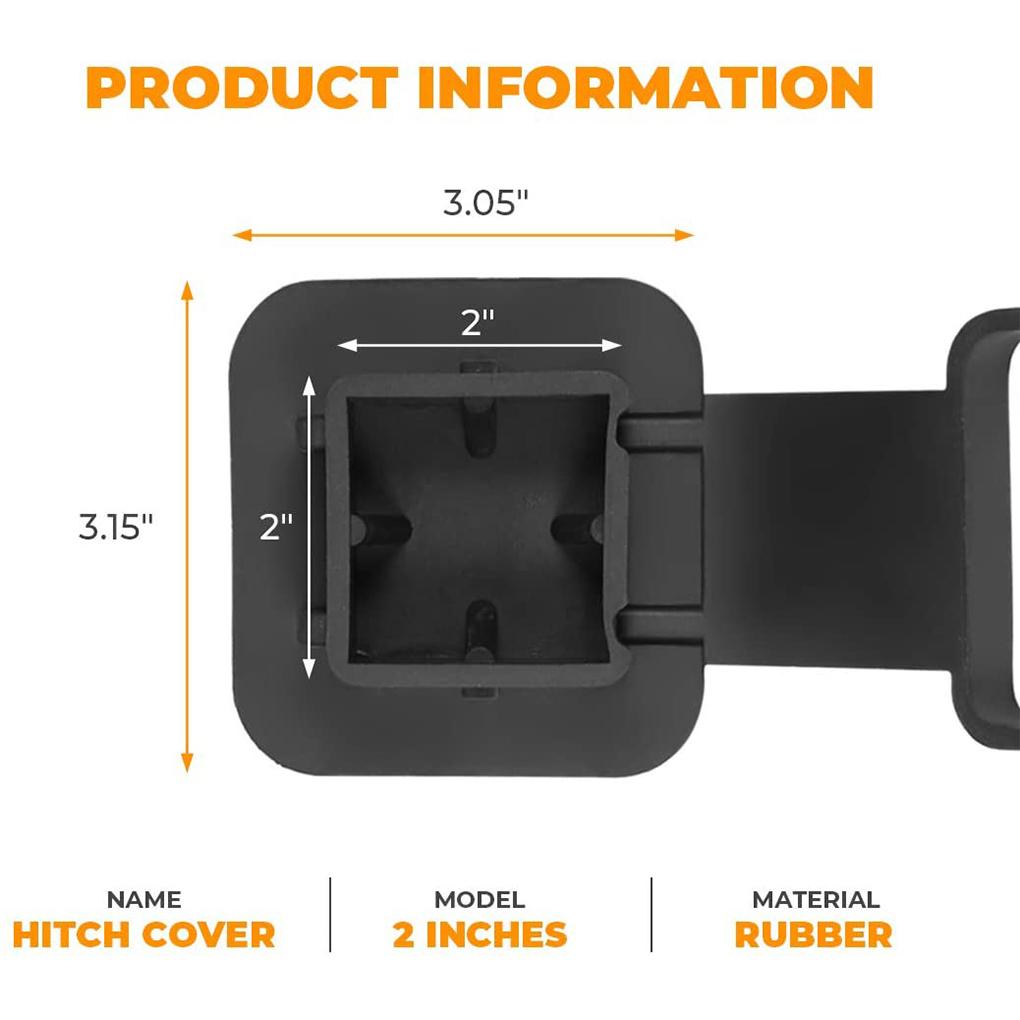 Резиновая крышка приемника прицепа универсальная 2-дюймовая крышка трубки тяговой вилки протектор съемный ремонт квадратный порт автомобильный колпачок