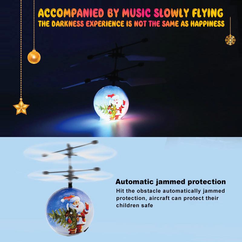 Вспышка Летающий шар Инфракрасная индукция Красочная музыка Светодиодная дискотека RC Вертолет Игрушка