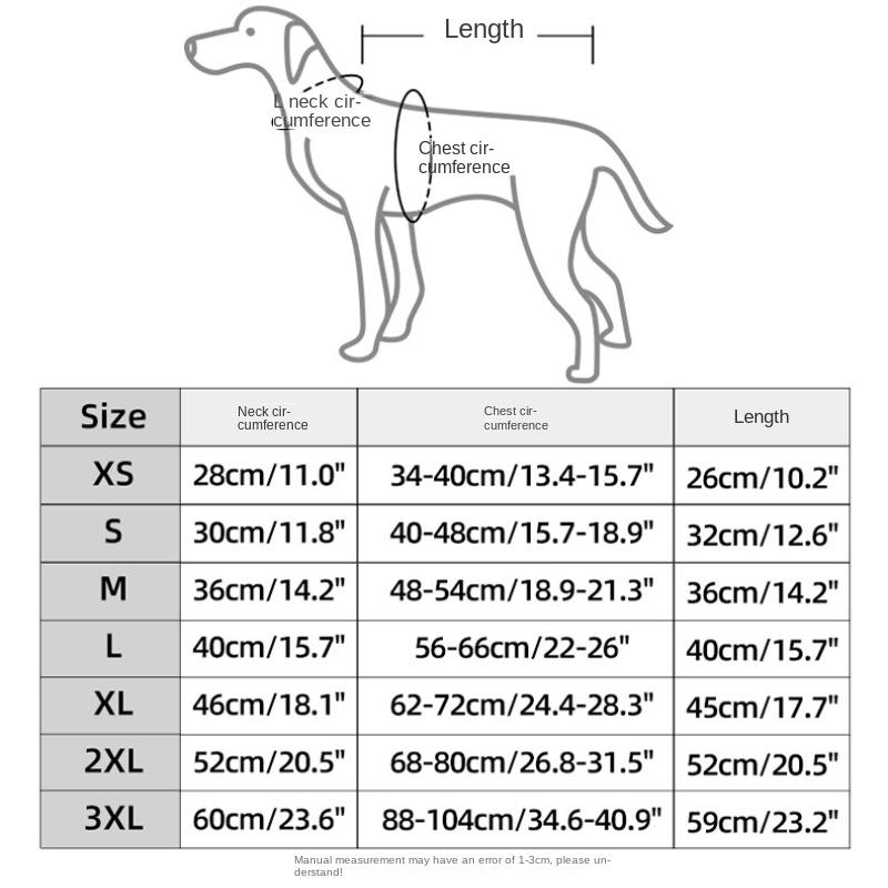 Pet Clothing Waterproof and Warm In Autumn and Winter, Big Dog Dog Clothes Fashion, Wearing Dog Clothes On Both Sides.