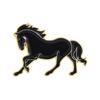 Cartoon Galloping Horse Enamel Pin Black White Dynamic Design Brooch Mascot for Year of the Horse Badge Jewelry Gift