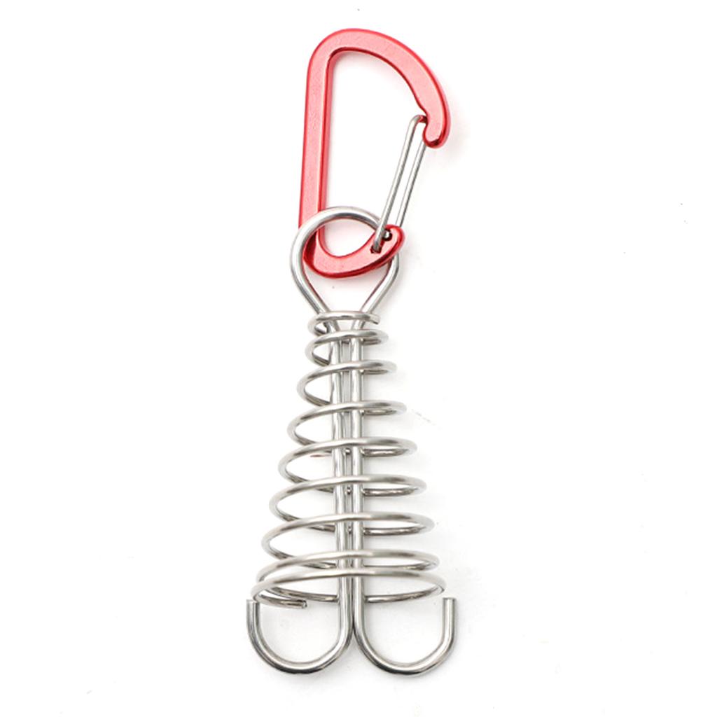 Deck Anchor Pegs with Spirng Buckle Retractable Spring Aluminium Alloy Wind Rope Anchor Outdoor