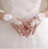 White Short Strap Gloves, Summer Wedding Dress Matching, Fashionable Foreign Style Big Colored Diamonds