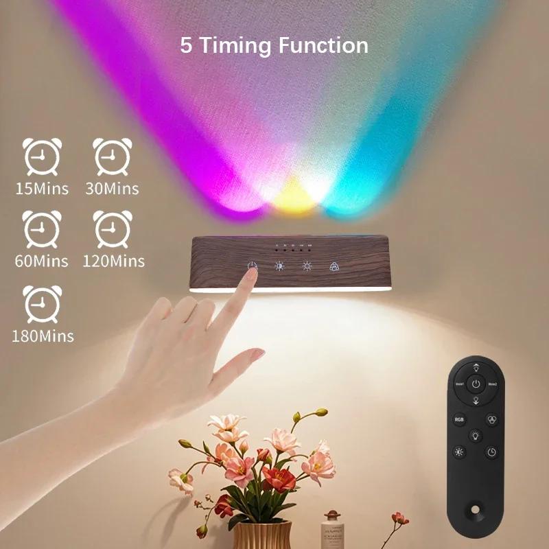 LED Magnetic Night Light Wall Lamp, 3 Color Temp, Touch & Remote Control, 2200mAh Timer Dimmable Light, 360° Rotation with Screw