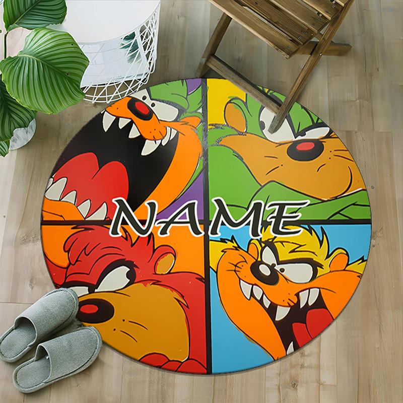 Customizable T-Taz2 Round Non-Slip Carpet - Ideal for Garden, Picnic, Office, Perfect for Decoration, Suitable For All Seasons